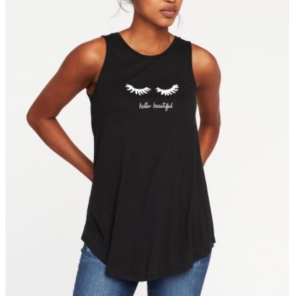 Hello Beautiful Tank Black Loose Fit XS neutral, black sleep top X-Small